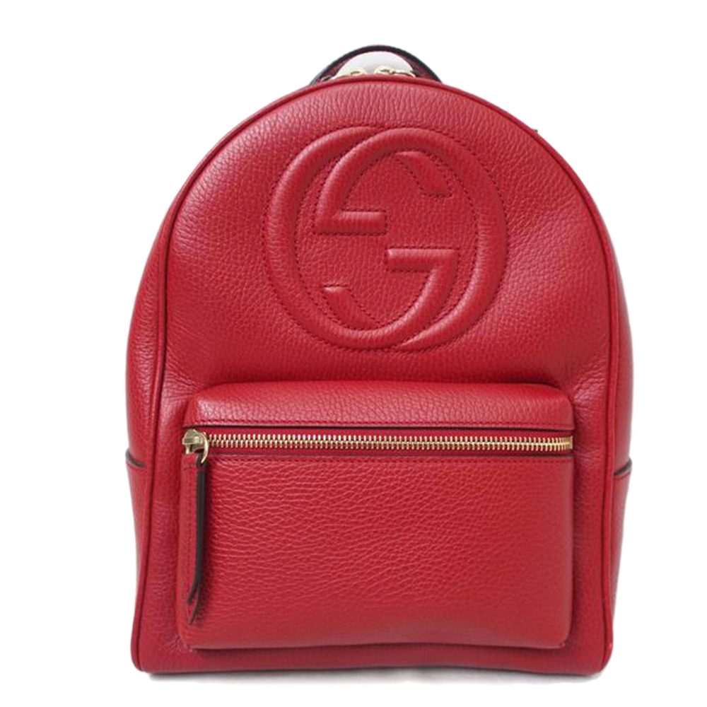 Gucci Leather Backpack Soho Interlocking Red - image 2